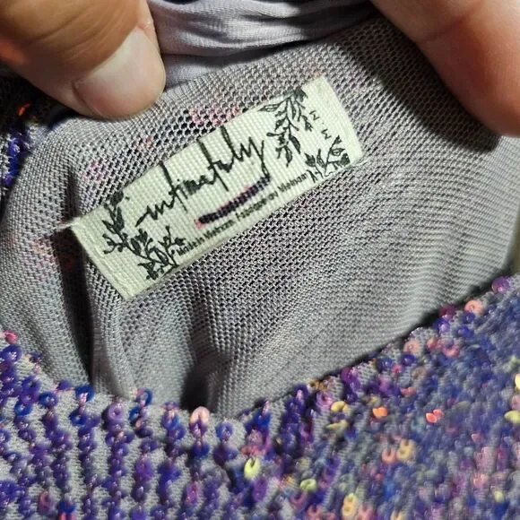 Intimately Free People Gold Rush Lilac Iridescent Mini Slip Dress Size Small - Picture 10 of 11